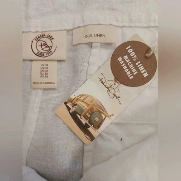 Panama  Jack NWT 100% Linen White Shorts Size 38 - Picture 8 of 8